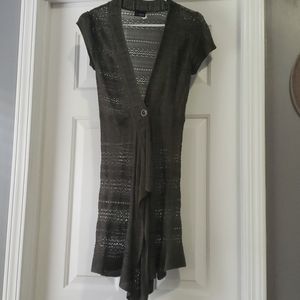 Daytime Olive Short Sleeve Long Cardigan